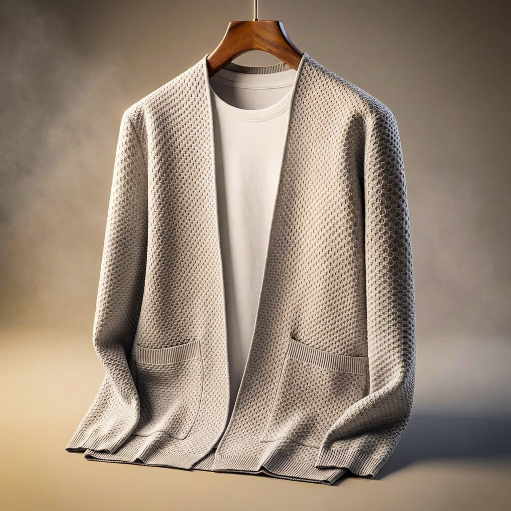 Alberto Honeycomb Knit Cardigan - By Qivii