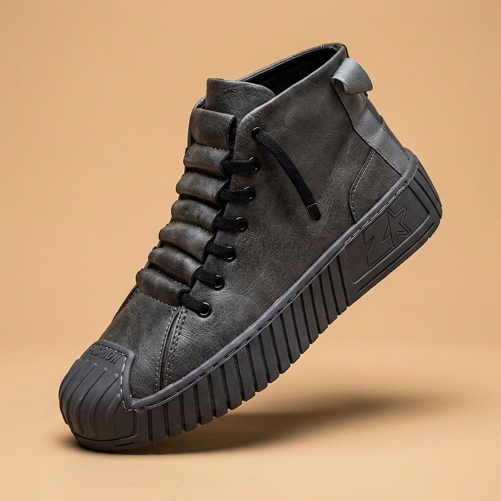 Lawrence High-Top Leather Sneakers - By Qivii