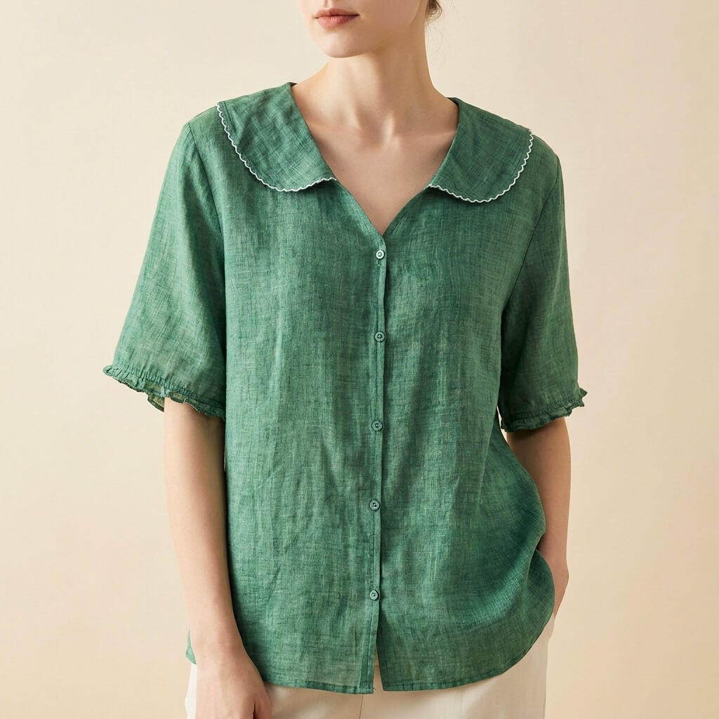 Clara Cotton-Linen Blouse - By Qivii