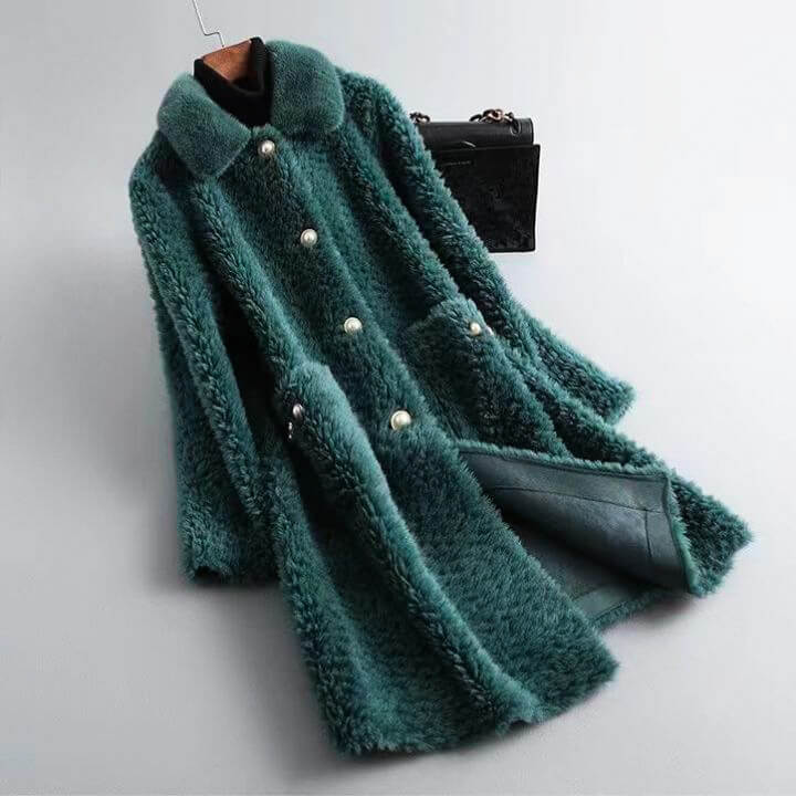 Victoria Couture Shearling Coat - By Qivii