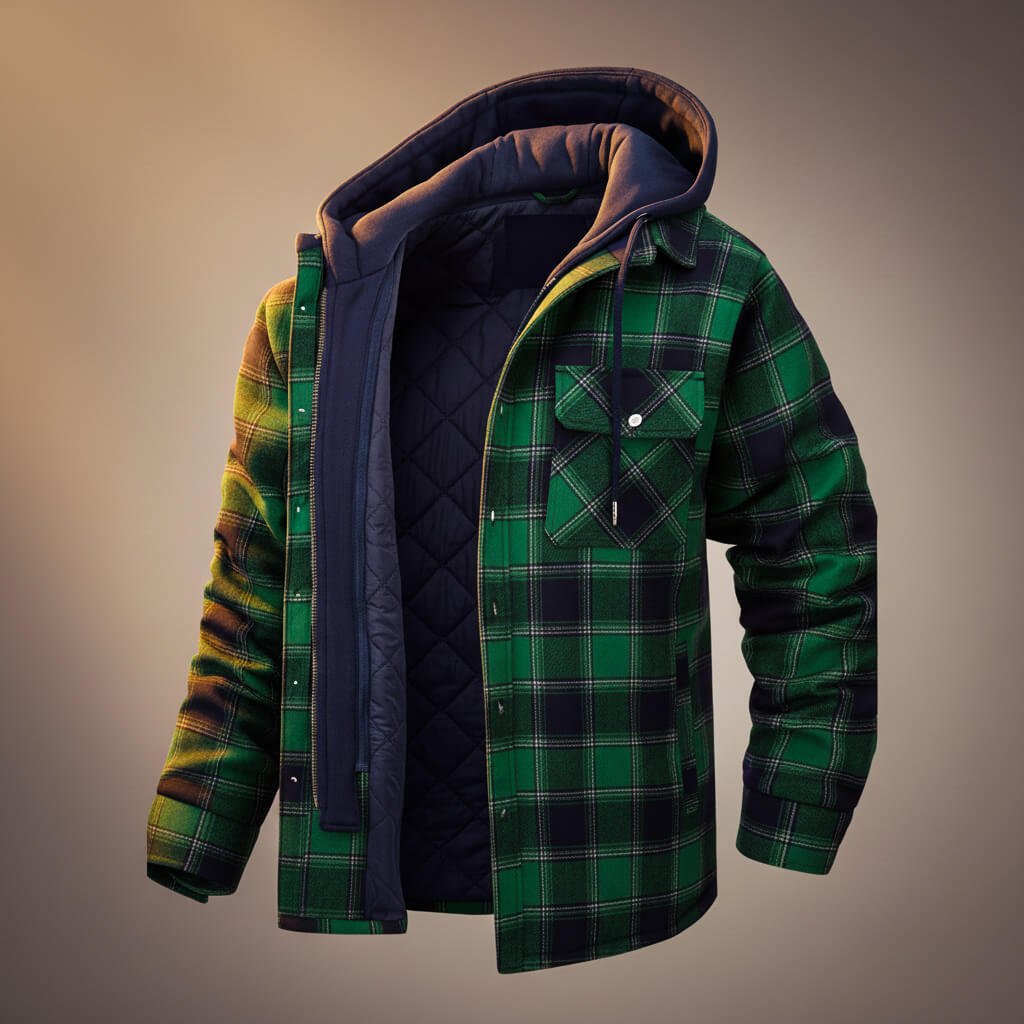 Sawyer Hooded Plaid Jacket - By Qivii