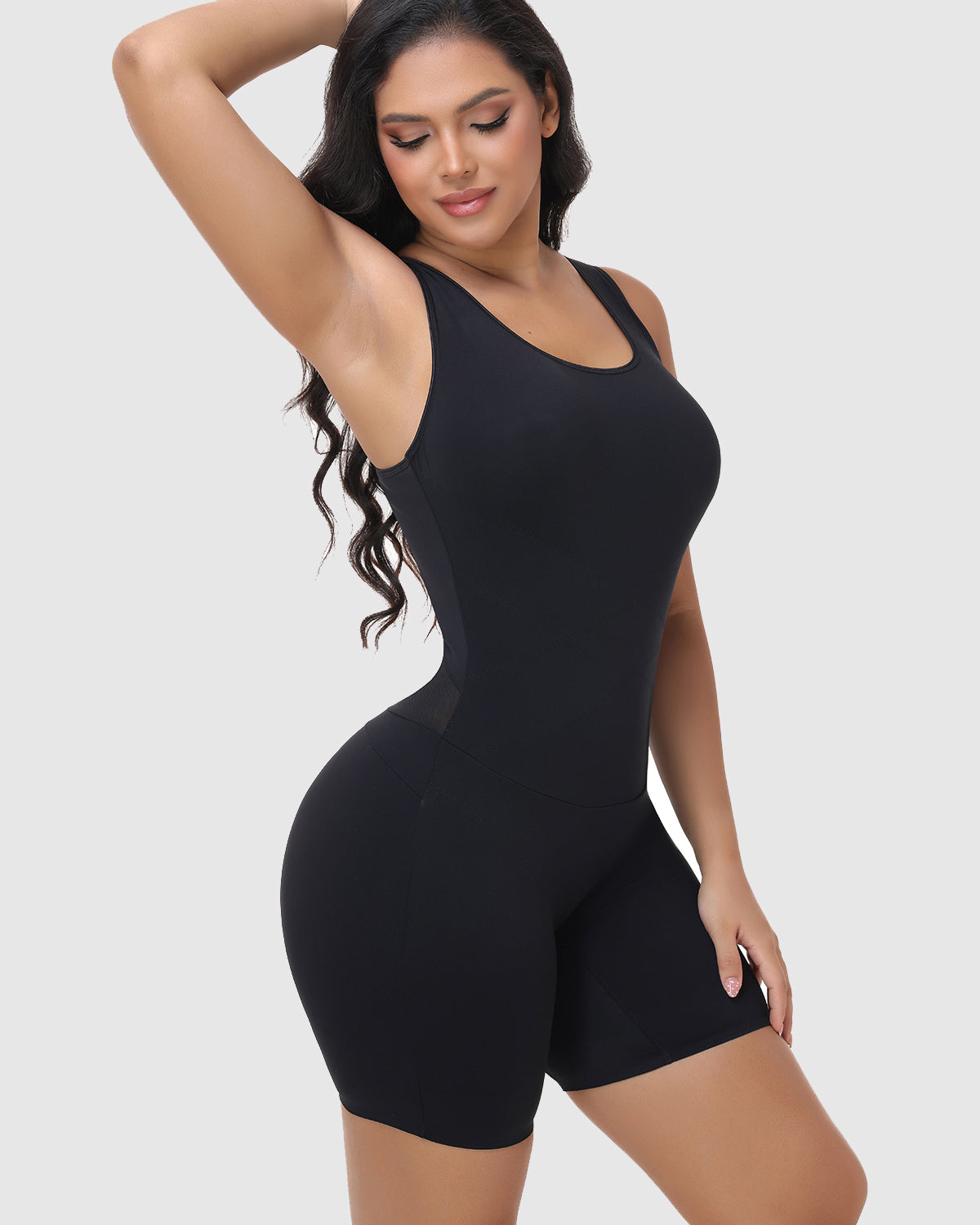 U Neck Racerback Bodysuit Tummy Control Butt Lifting Full Body Shapewear