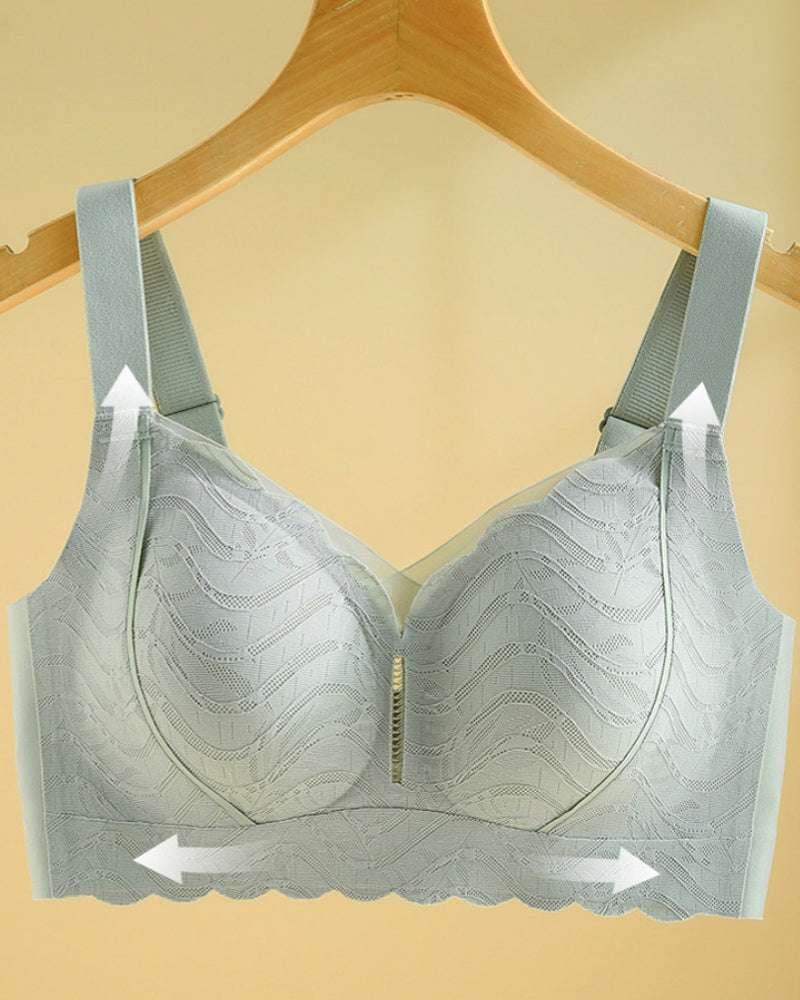 Soft Lace Wireless Full Coverage Minimizer Bra with Wide Straps