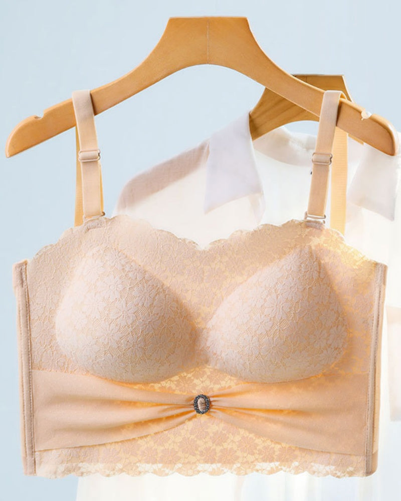 Sexy Push up Non Slip Wire Free Bra with Removable Shoulder Strap