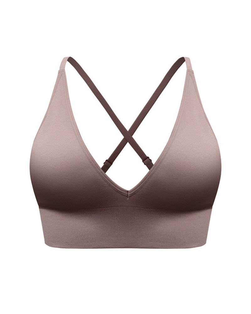 Deep V Triangle Cup Beautiful Back Bra With Adjustable Strap