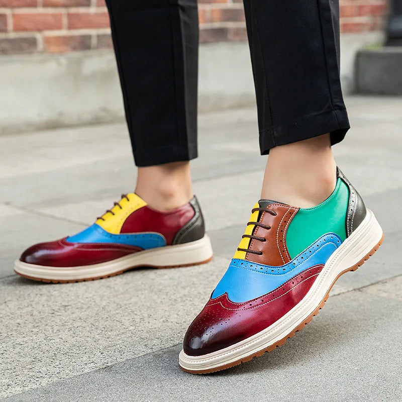 Herreford men's brogue derby shoes by Hudson Ridge featuring classic leather design and detailed perforations.