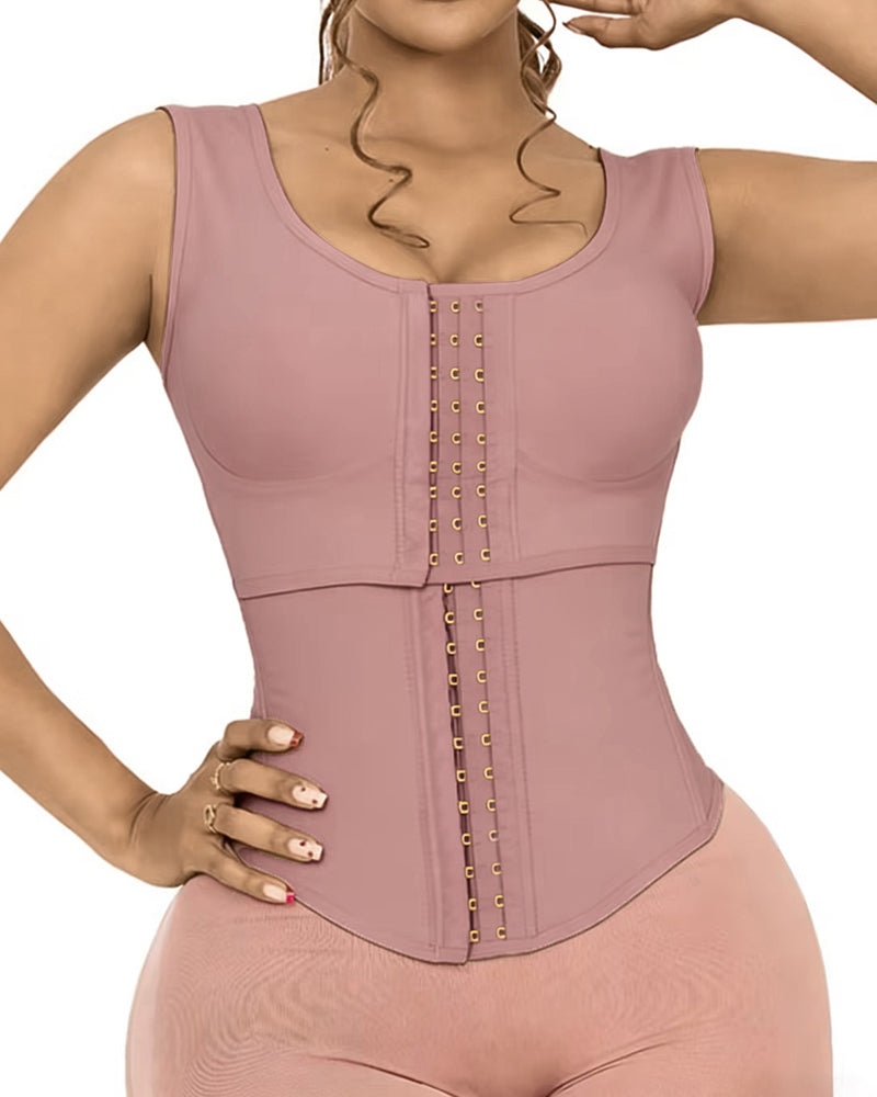 High Compression Corset Tank Top Built-in Bra Waist Trainer - By Qivii