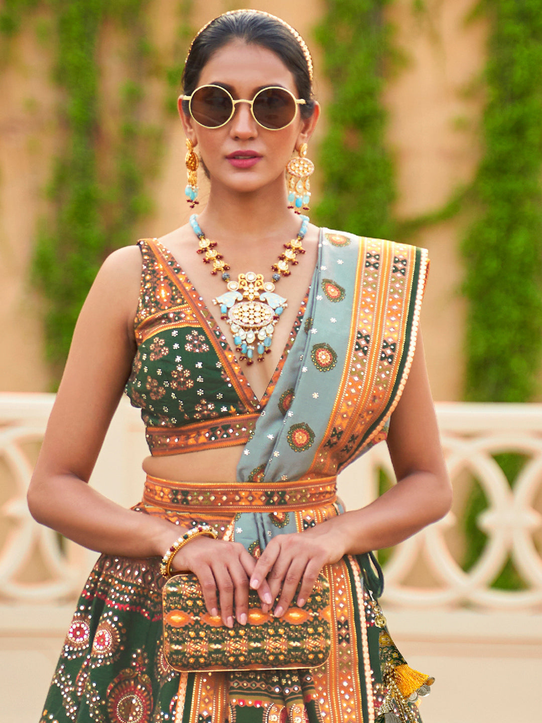 Royal Green Designer Silk Ready to Wear Lehenga Choli With Sparkle & Mirror Work - qivii