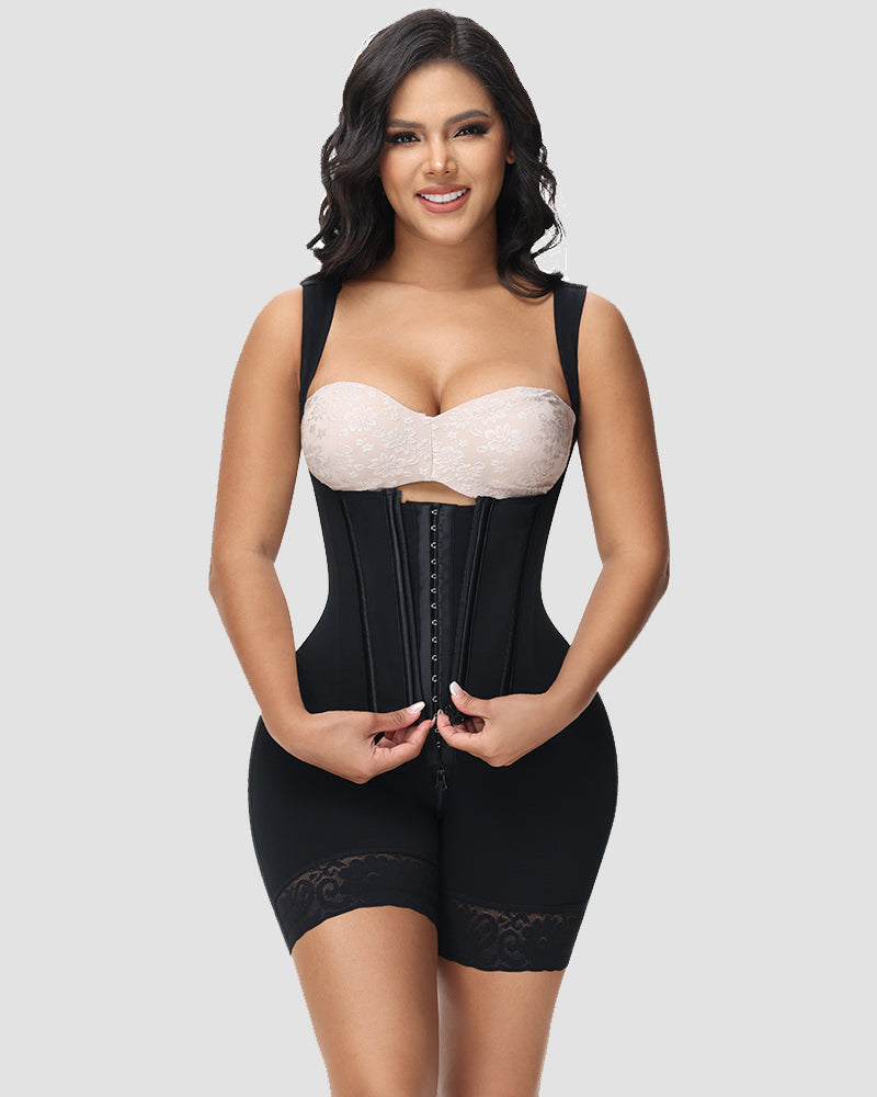 Shapshe® High compression Front Zipper Mid Thigh Shapewear