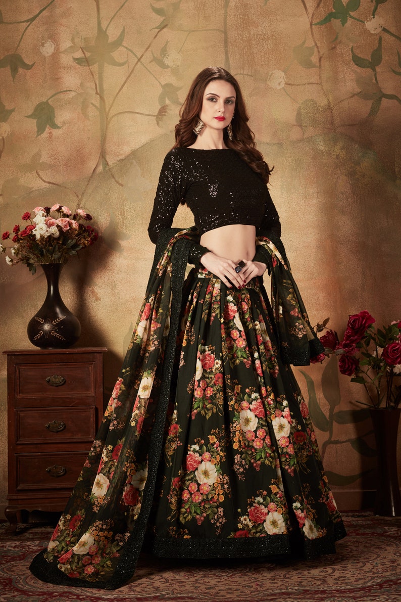 Georgette lehenga choli with cancan and canvas patta