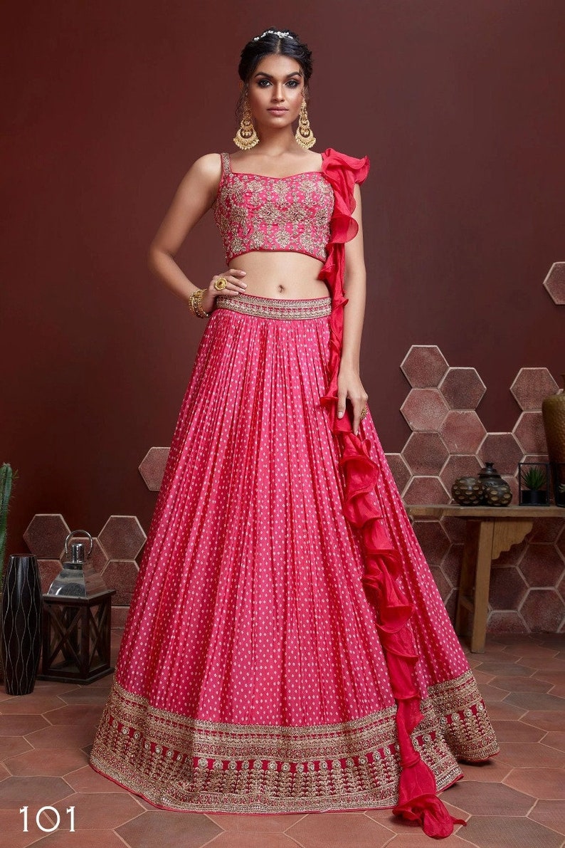 Sabyasachi designer pink lehenga choli with heavy embroidery for women