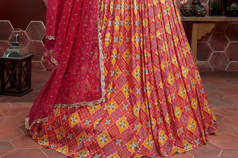 Embroidered and Lace Work Net Dupatta