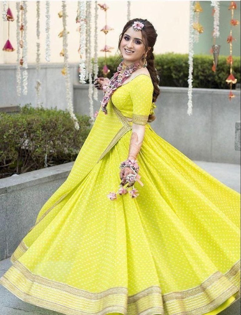 Ethnic Green-Yellow lehenga choli for women cheapest ready to wear in USA , Free Shipping Indian Faux Georgette with embroidery work lehenga choli