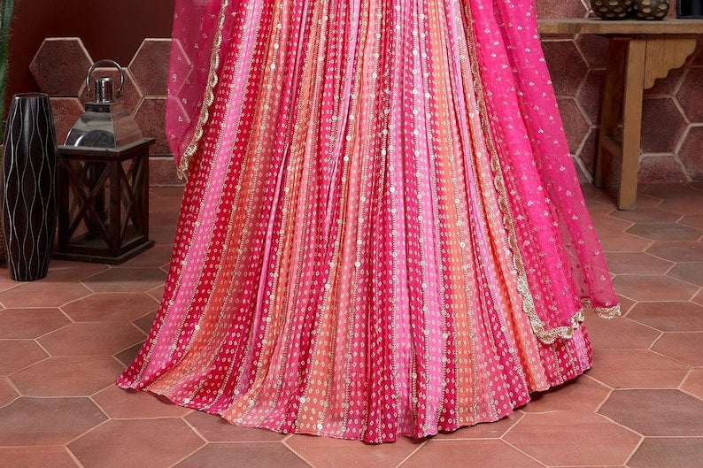 Exclusive bridal wear lehenga choli in Georgette material embellished with sequins embroidered work, perfect for the wedding season
