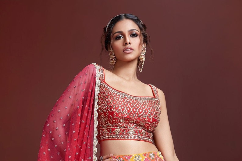 40 to 42 Georgette Lehenga with Sequins Embroidered Work