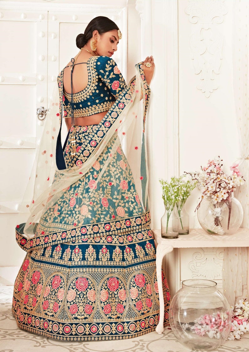 Georgette material embellished with sequins embroidered work