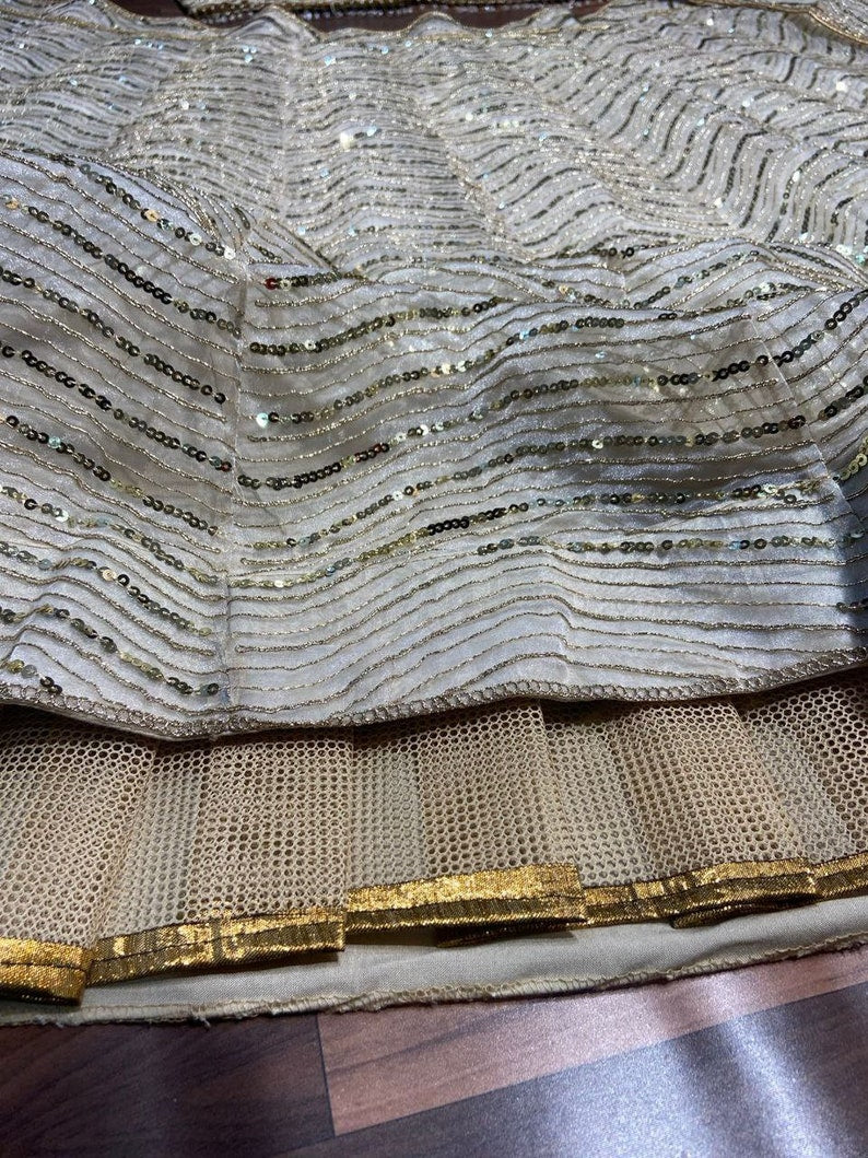 Beautiful wedding lehenga choli with shimmer dori work by Sabyasachi