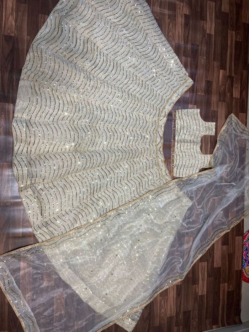 Exquisite Sabyasachi Designer Lehenga Choli with Shimmer Dori Work