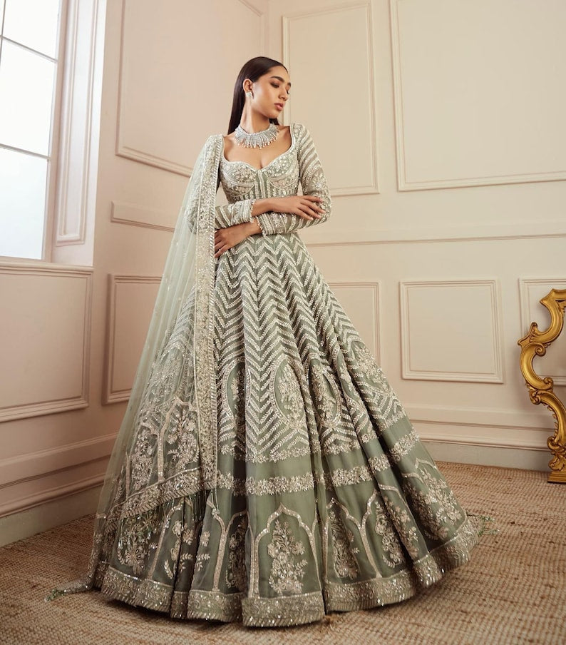 Sabyasachi Designer Lehenga Choli With High Quality Heavy Chine sequence Work saving Wedding lehenga ,party wear lehenga choli For Women