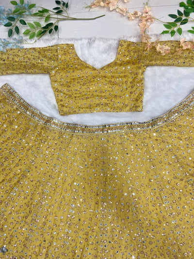 Sabyasachi Designer Yellow Lehenga Choli Embellished Embroidery Sequins Work - Inspired
