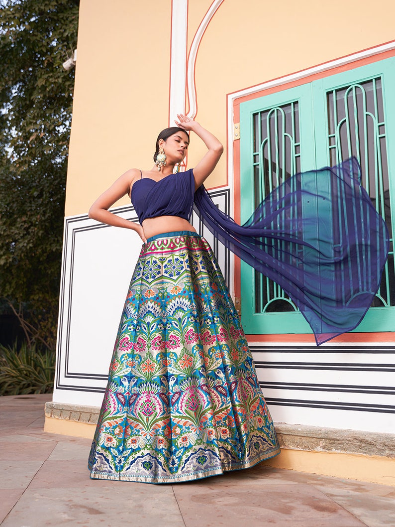 Georgette material embellished with sequins embroidered work Lehenga Choli