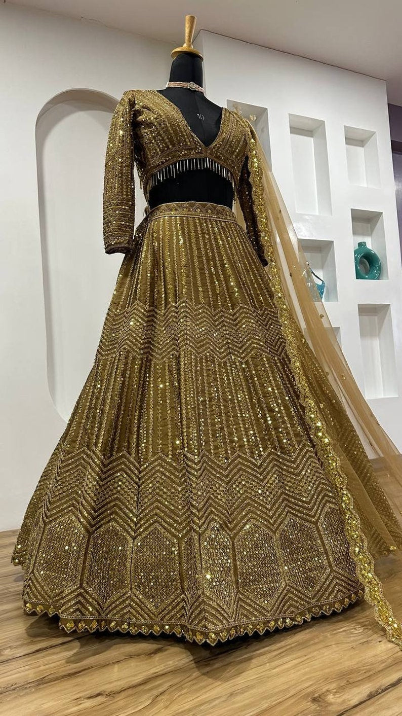Punjabi Wedding Outfit in Kasturi silk Georgette material