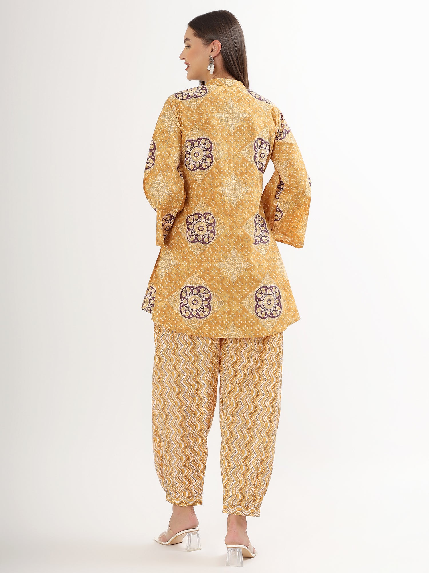 Mustart Floral Cotton Kurta Salwar - qivii