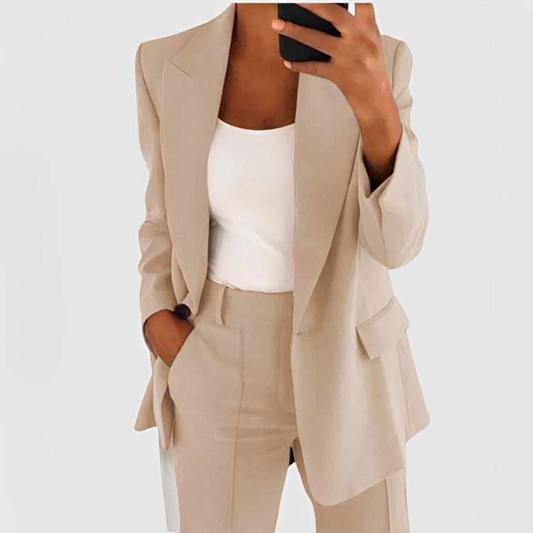 Diane | Elegant Two Piece Blazer Pant Suit by Qivii