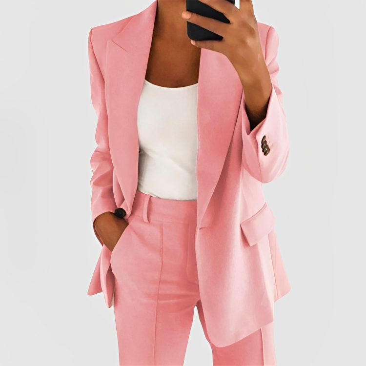 Diane | Elegant Two Piece Blazer Pant Suit by Qivii