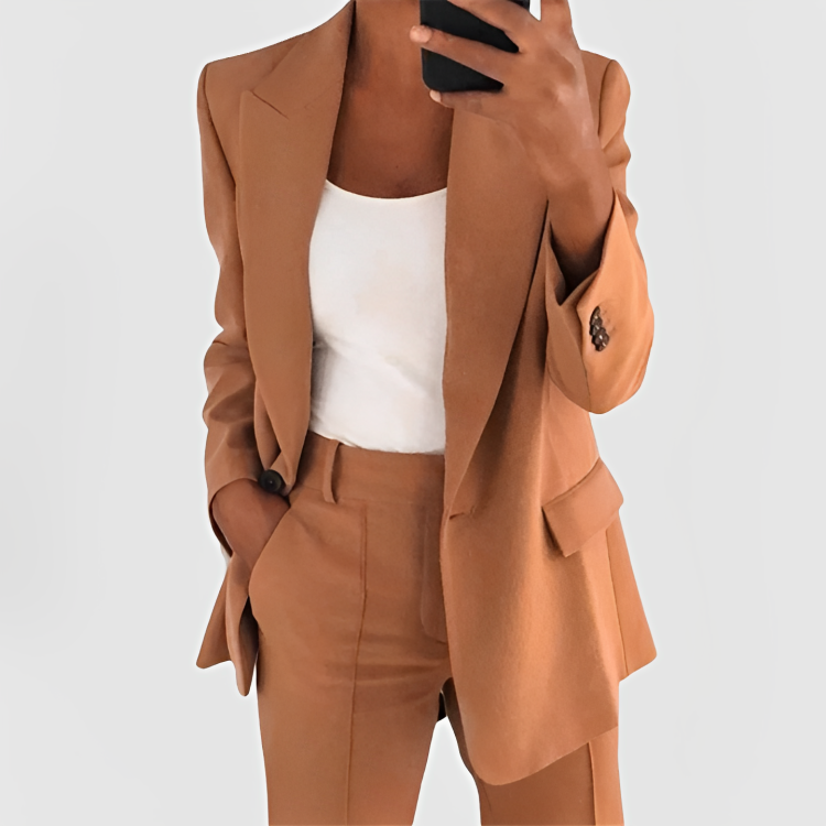 Diane | Elegant Two Piece Blazer Pant Suit by Qivii