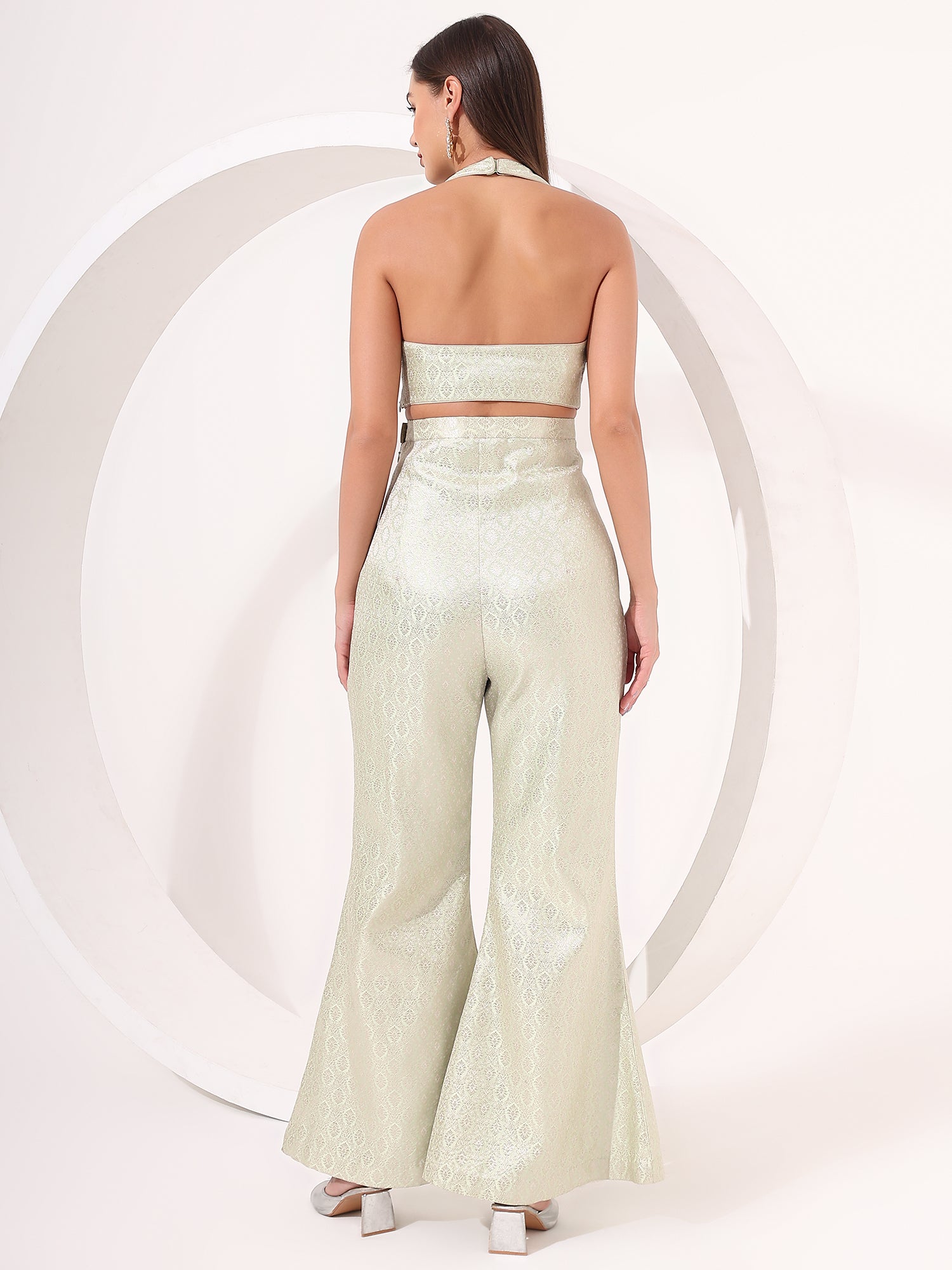 Mint Green Brocase Co-ord Set - qivii