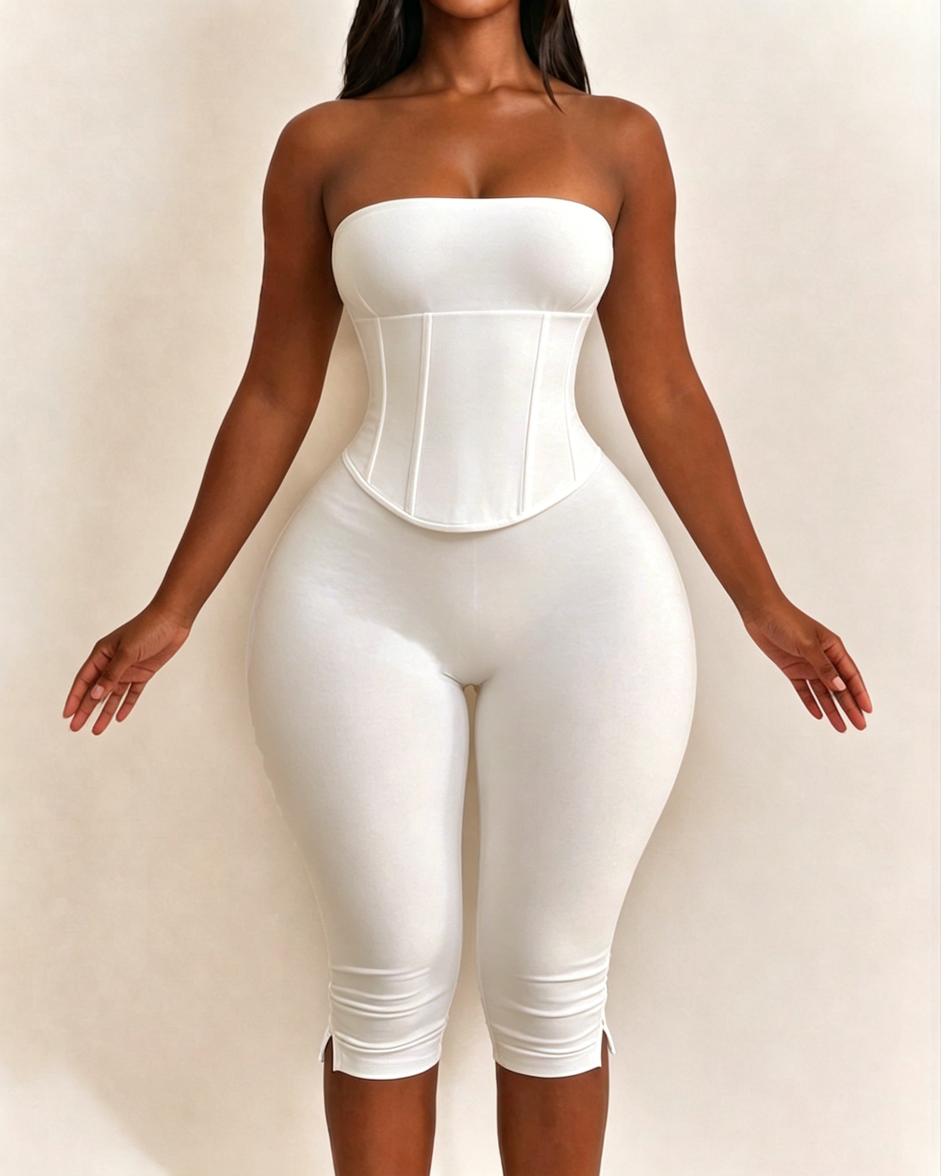 Hourglass Strapless Detachable Corset Waist CincherJumpsuit Two-Piece Set - By Qivii