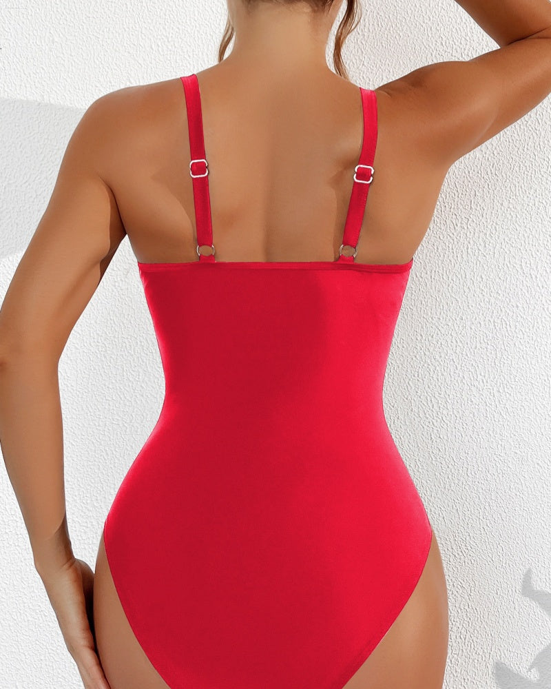 Sexy Deep V Mesh Backless One Piece Shapewear Swimsuit - By Qivii