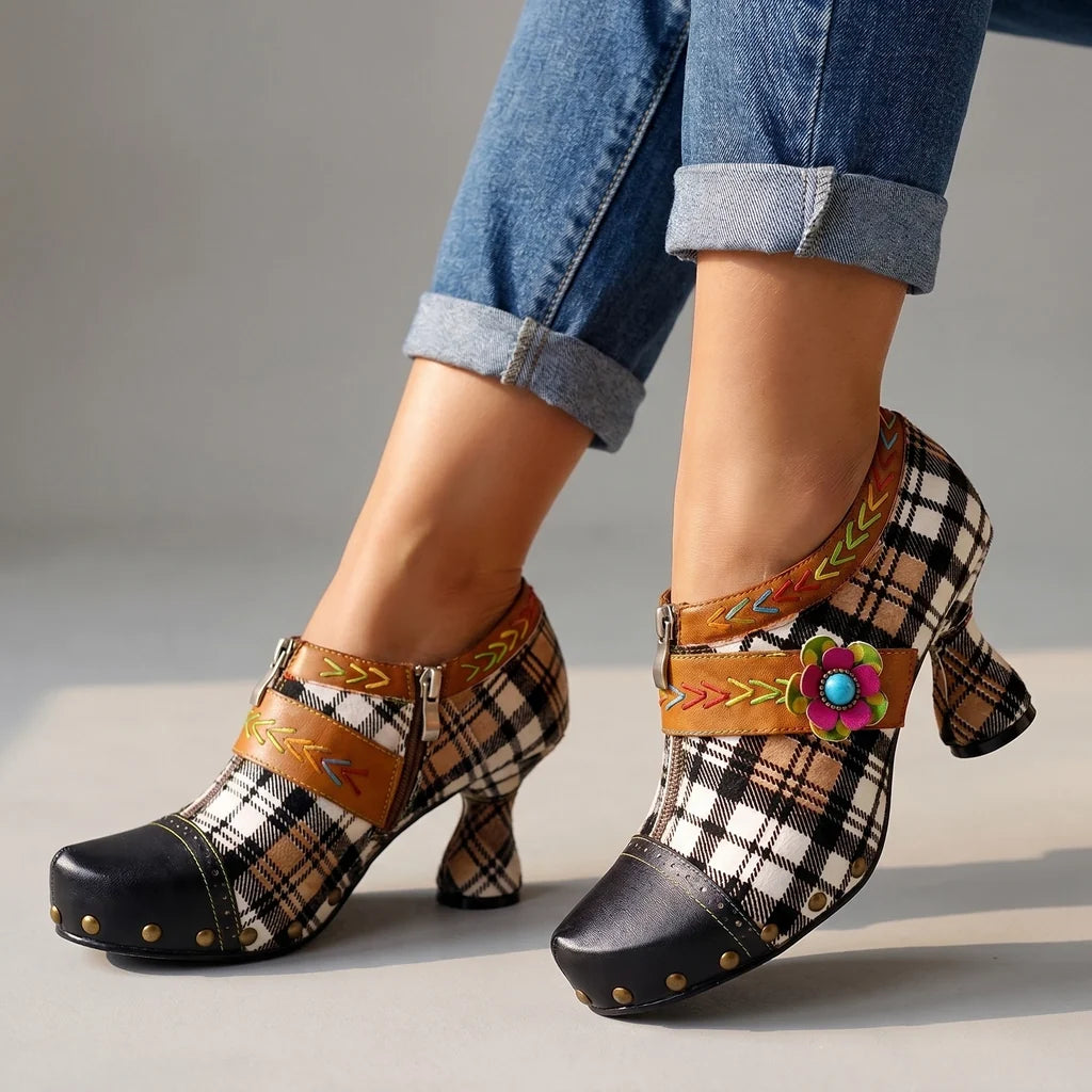 Irene Plaid Heels