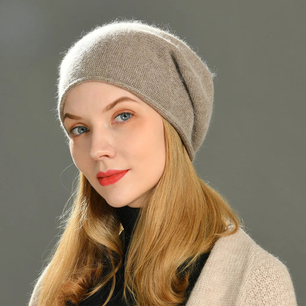 Iris | Warm Fur Knit Beanie