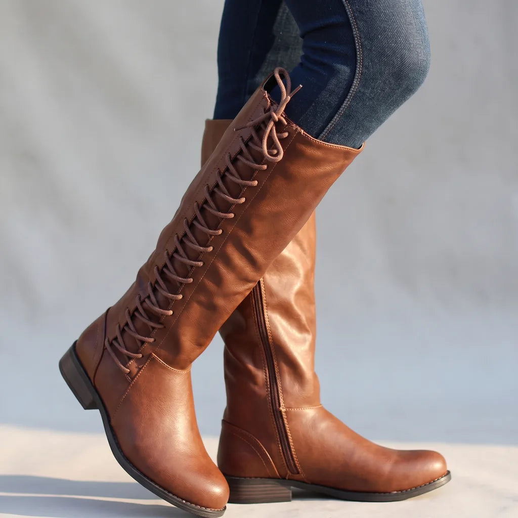 Isolde | Womens Knee High Laced Riding Boots