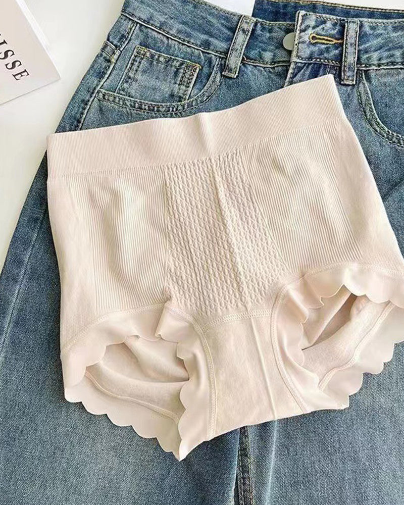 High Waist Tummy Tuck Cotton Antibacterial Bottom Seamless Underwear - By Qivii