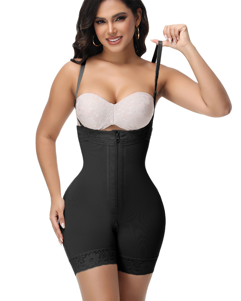 Shapshe® Fajas Zipper Crotch Detachable Straps Shaping Shorts - By Qivii