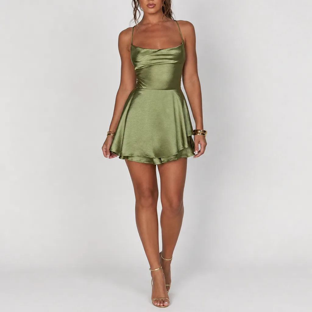 Jade | Womens Fall Satin Mini Dress