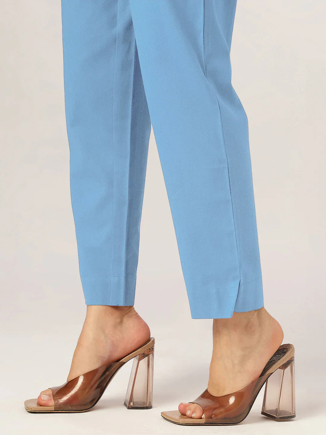 Janasya Women's Light Blue Cotton Solid A-line Co-ord Set