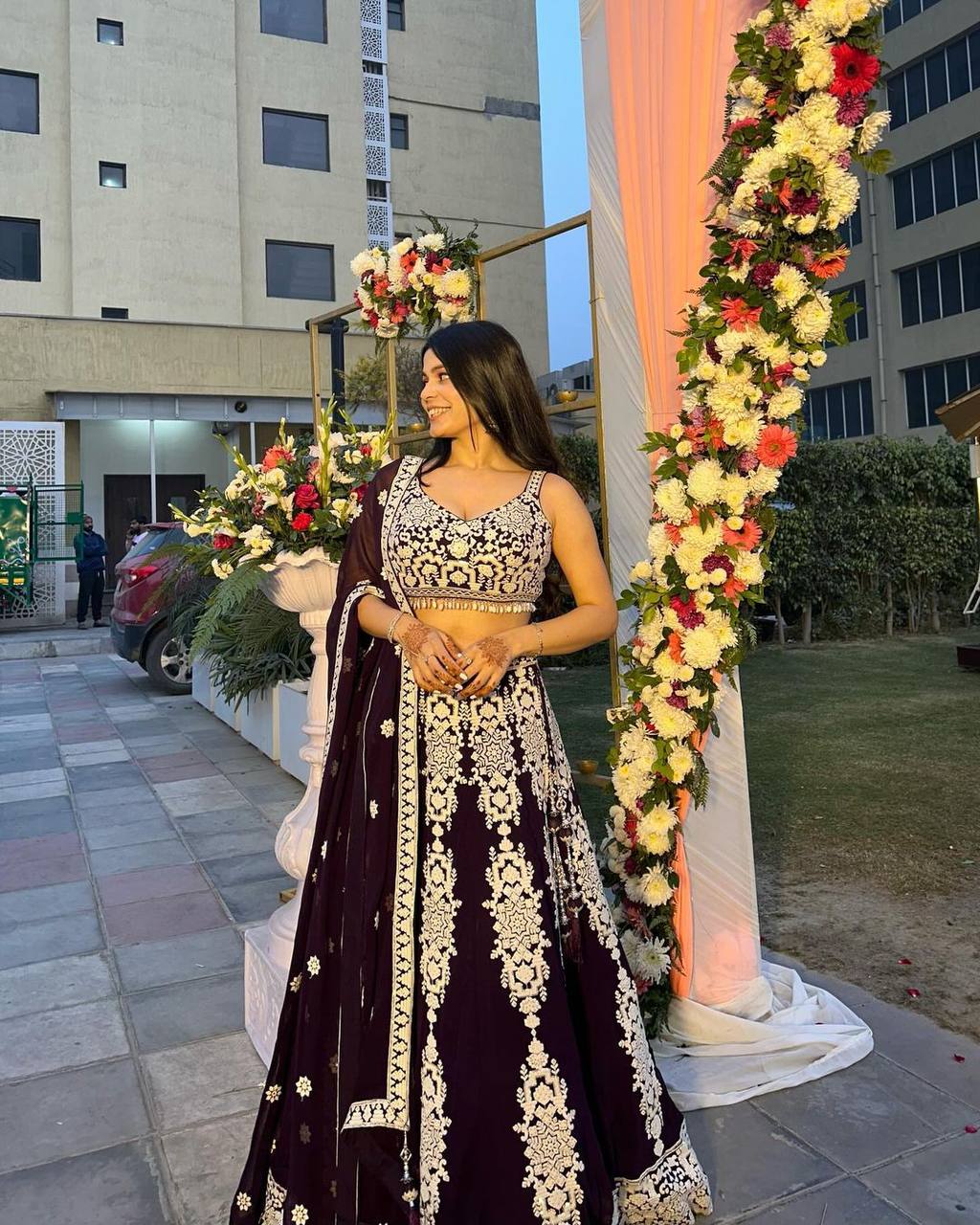 Heavy Kasturi silk lehenga with thread & sequins work - INSPIRED | Ready To Wear - qivii