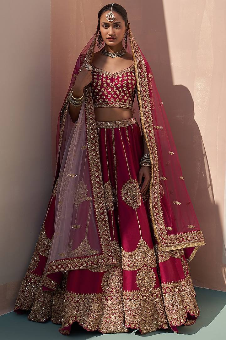 PINK JALPARI SILK WITH EMBROIDERY SEQUENCE ZARI DESIGN WORK LEHENGA - INSPIRED | Ready To Wear - qivii