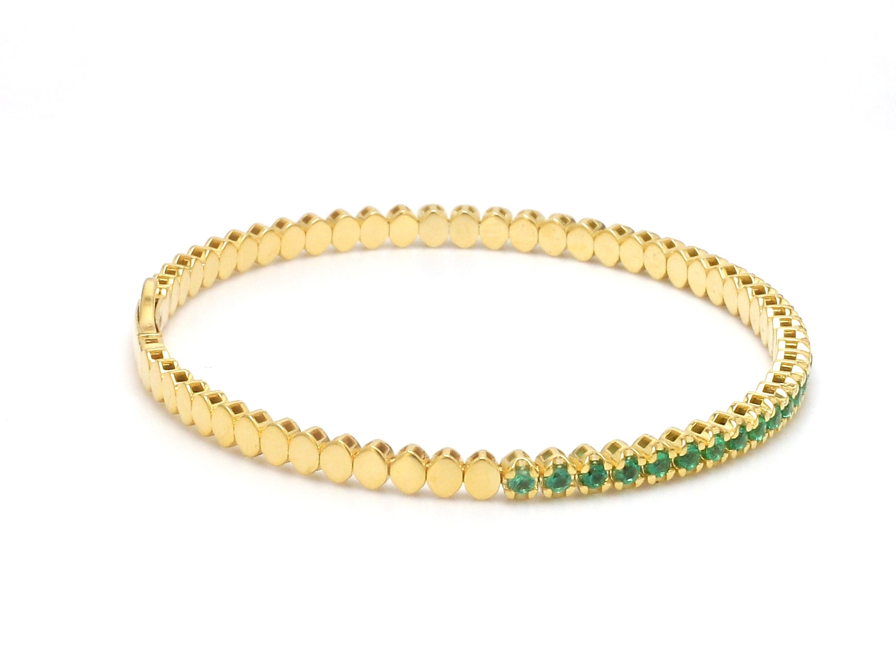 JPBRC-1161/9021 Emerald Round Bangle Bracelet