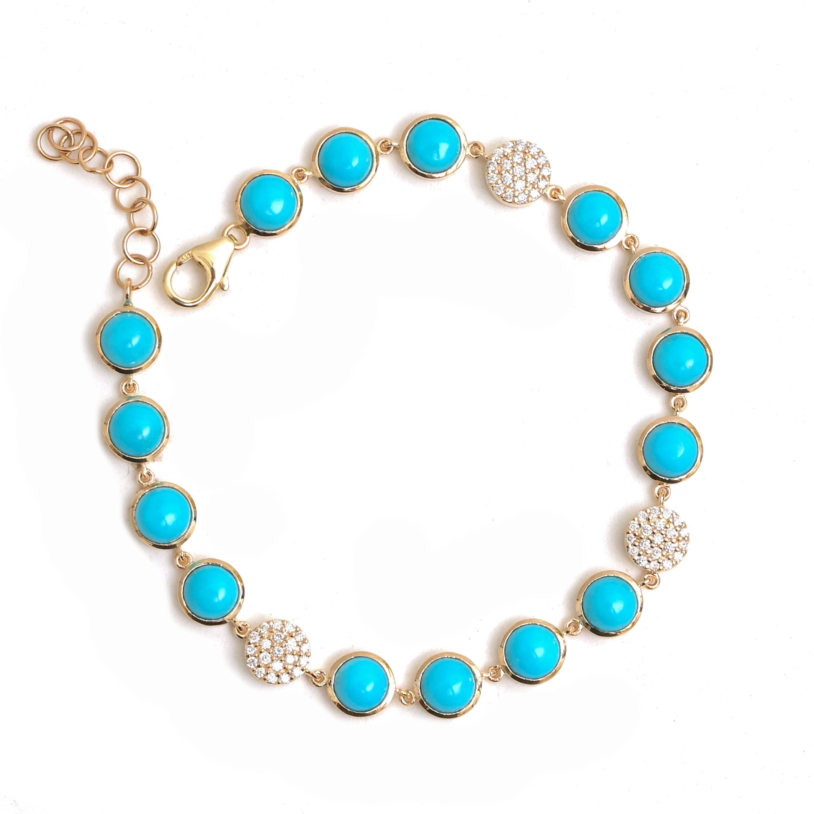 JPBRC-1171/9571 Turquoise Diamond Bracelet