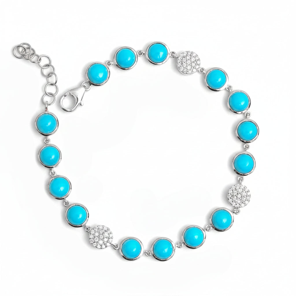 JPBRC-1171/9571 Turquoise Diamond Bracelet