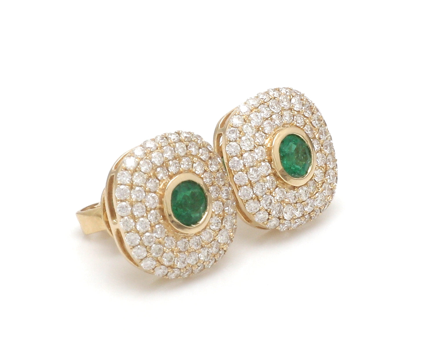JPERG-3488/9297 Diamond Emerald Earring