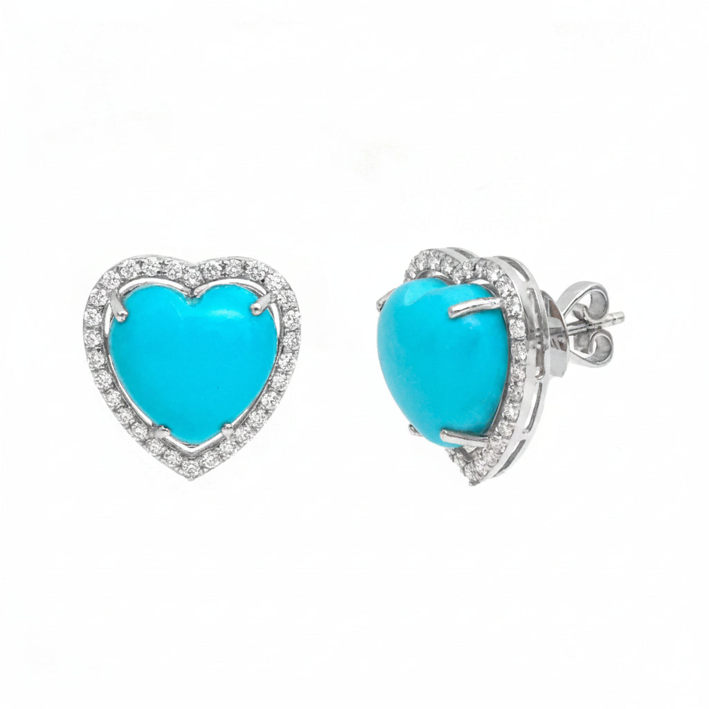 JPERG-3524/9455 Turquoise Diamond Earring