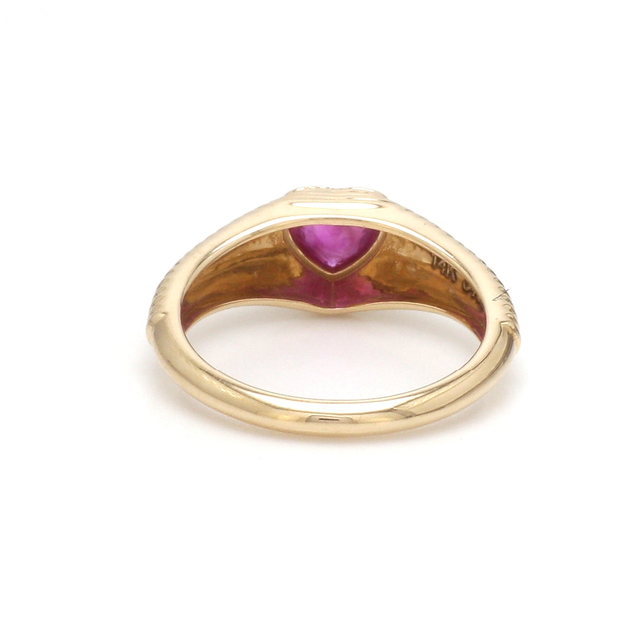 JPRG-3462/8842 Ruby Heart Ribbed Ring