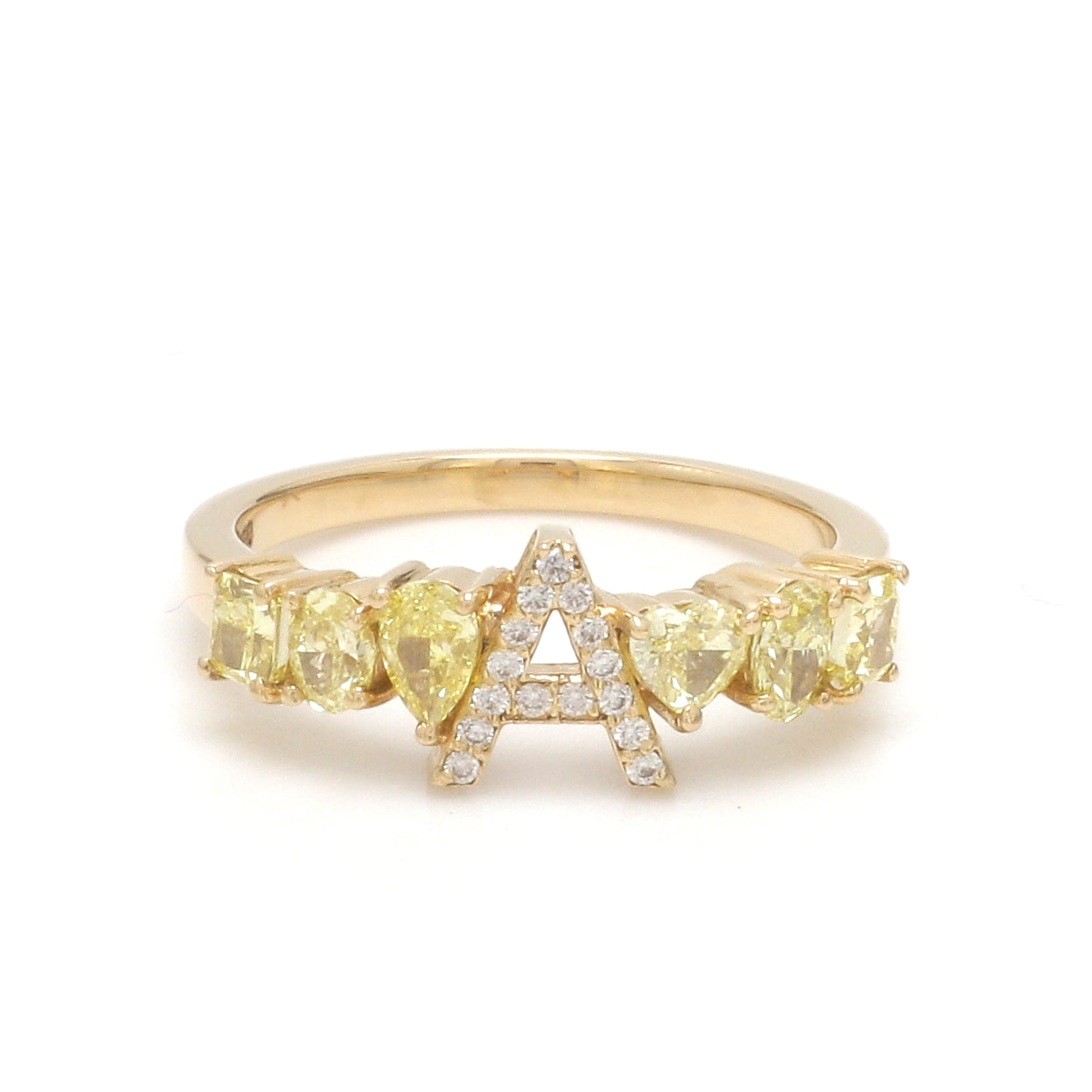 JPRG-3465/8851 Yellow Diamond A Letter Ring