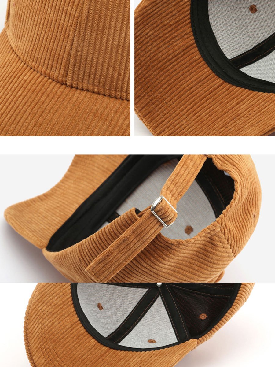 Casual Retro Corduroy Sports Warm Baseball Cap - By Qivii